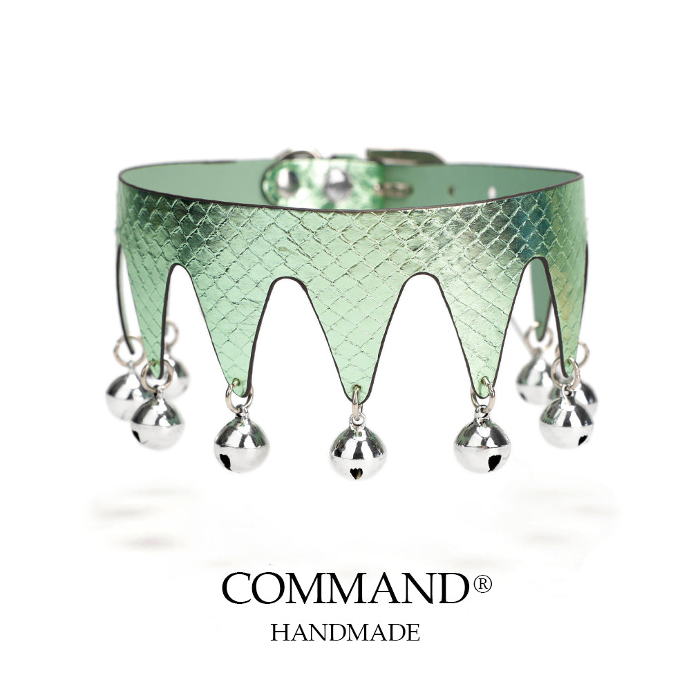 Jester’s Shatter Triangle Choker with Bell — Snakeskin