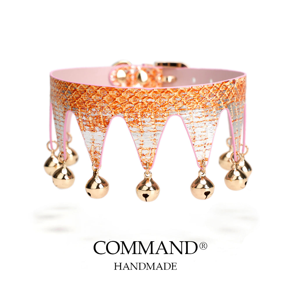Jester’s Shatter Triangle Choker with Bell — Snakeskin