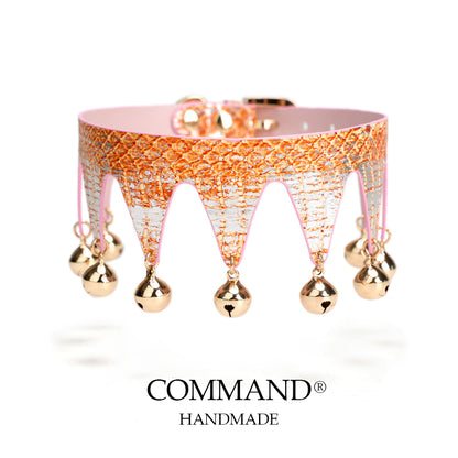 Jester’s Shatter Triangle Choker with Bell — Snakeskin