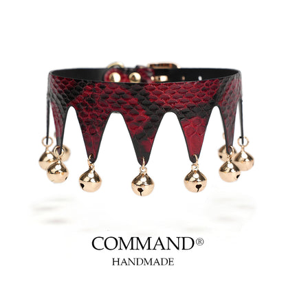 Jester’s Shatter Triangle Choker with Bell — Snakeskin
