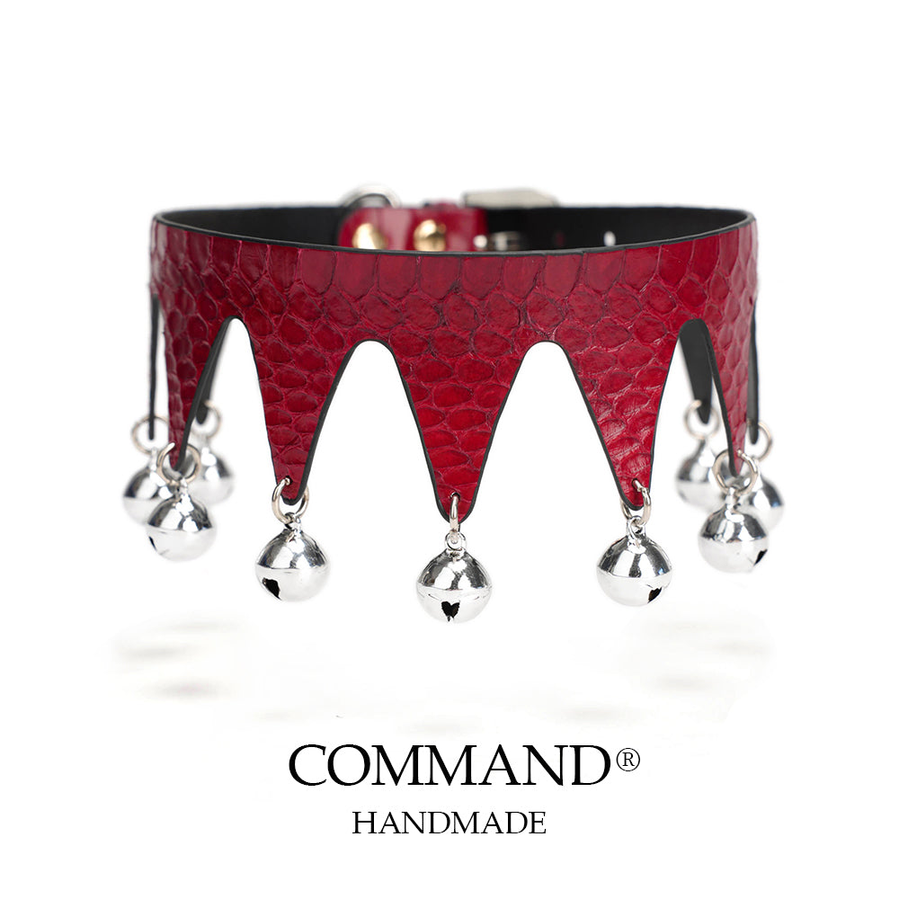 Jester’s Shatter Triangle Choker with Bell — Snakeskin