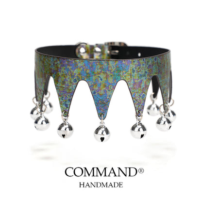 Jester’s Shatter Triangle Choker with Bell — Snakeskin
