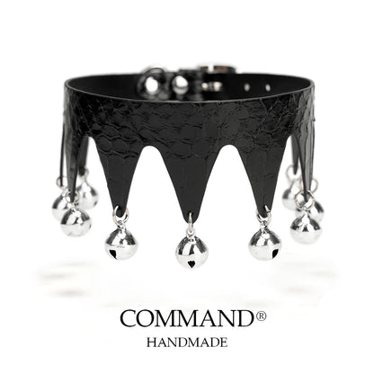 Jester’s Shatter Triangle Choker with Bell — Snakeskin