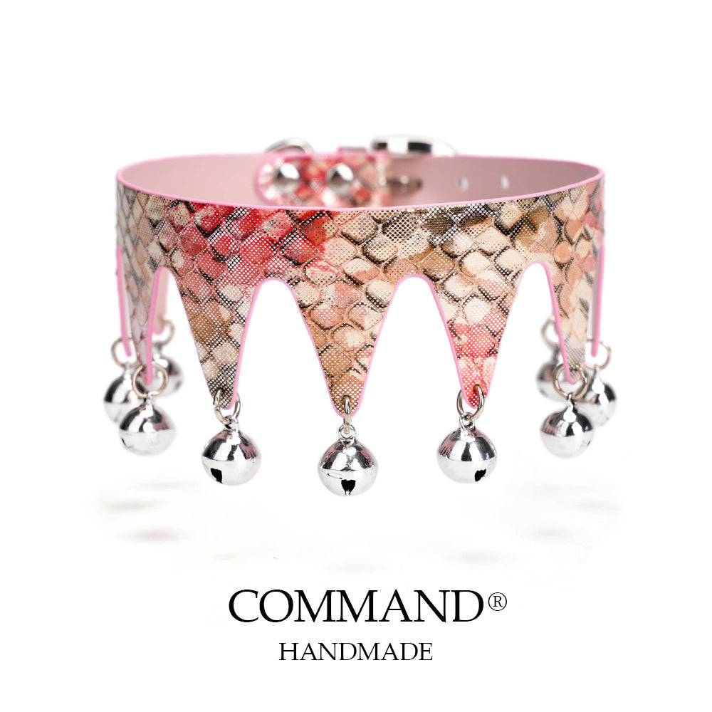 Jester’s Shatter Triangle Choker with Bell — Snakeskin