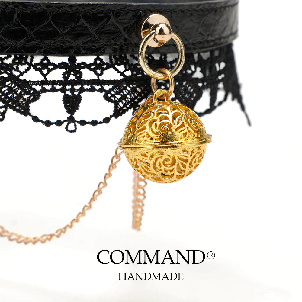 Clotho Black Lace Choker with Double Chain — Snakeskin