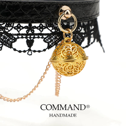 Clotho Black Lace Choker with Double Chain — Snakeskin