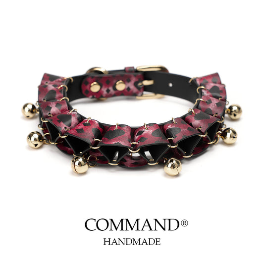 Jesterlet Mini Ruffle Choker with Bell — Colorful Cowhide