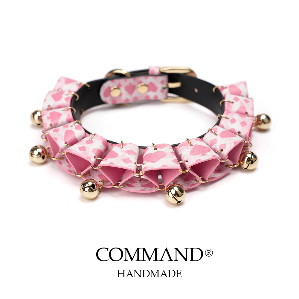 Jesterlet Mini Ruffle Choker with Bell — Colorful Cowhide