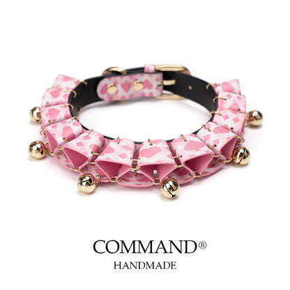 Jesterlet Mini Ruffle Choker with Bell — Colorful Cowhide
