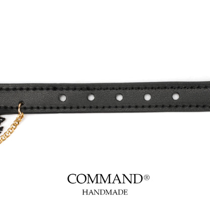 Clotho Black Lace Choker with Double Chain — Cowhide