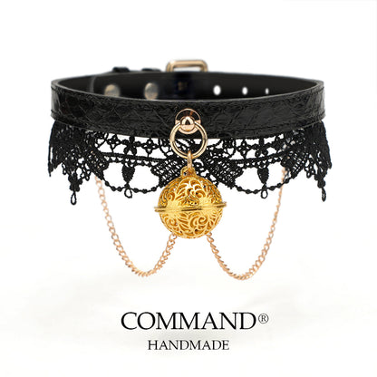 Clotho Black Lace Choker with Double Chain — Snakeskin
